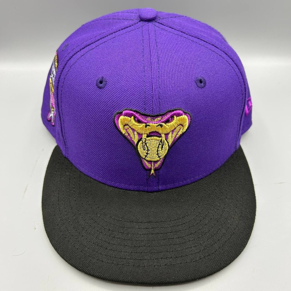 Arizona Diamondbacks Hat Men 7 3/8 Purple Black 59Fifty New Era MLB Fitted Cap